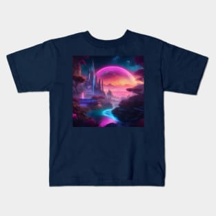 Futuristic Neon World Kids T-Shirt